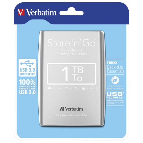 Hard disk 2.5\'' 1Tb USB 3.0 Verbatim 53071 srebrni blister