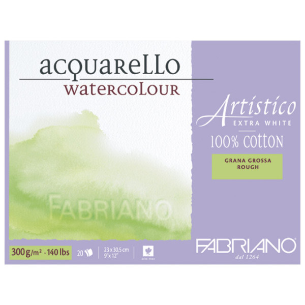 Blok Watercolour Artistico Extra Z.23x30,5cm 20L 300g (rough/grana grossa) Fabriano 19322330